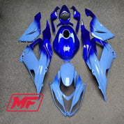 Monster Fairings Full Kit Kawasaki ZX-6R 19-23 Gloss Blue Gradient + Windshield + Gas Tank Cover