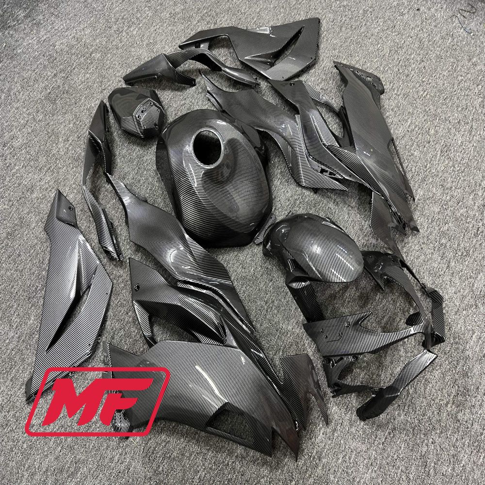 Monster Fairings Full Kit Kawasaki ZX-6R 19-23 Carbon Fiber Style + Windshield + Gas Tank Cover