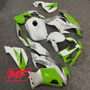 Monster Fairings Full Kit Kawasaki ZX-6R 19-23 Green White and Silver + Windshield + Gas Tank Cover