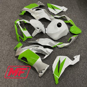 Monster Fairings Full Kit Kawasaki ZX-6R 19-23 Green White and Silver + Windshield + Gas Tank Cover
