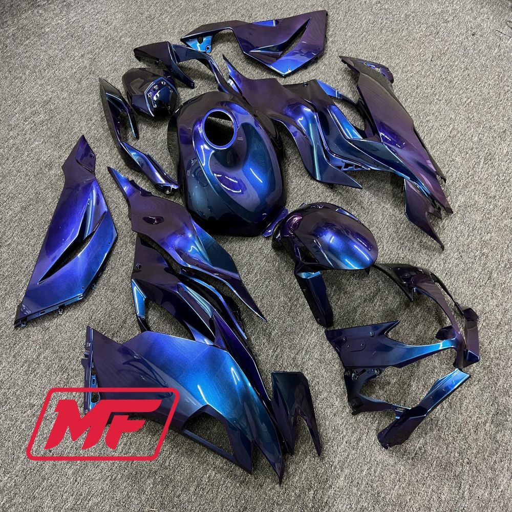 Monster Fairings Full Kit Kawasaki ZX-6R 19-23 Purple Gradient + Windshield + Gas Tank Cover