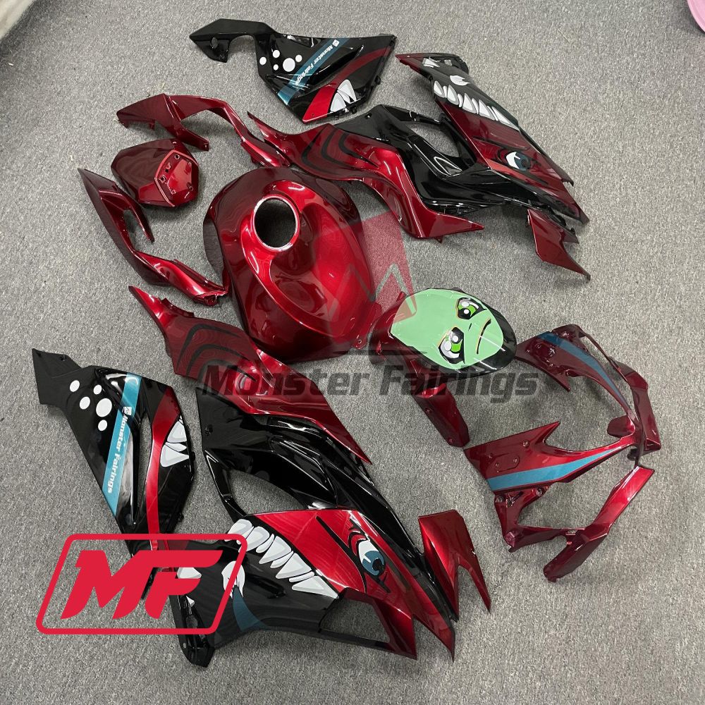 Monster Fairings Full Kit Kawasaki ZX-6R 19-23 Red Shark + Windshield + Gas Tank Cover