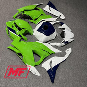 Monster Fairings Full Kit Kawasaki ZX-6R 2024 Green Black White + Windshield + Gas Tank Cover