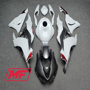 Monster Fairings Full Kit Kawasaki ZX-6R 24 Gloss White w/ Silver + Windshield + Gas Tank Cover