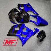 Monster Fairings Full Kit Suzuki GSXR1000 03-04 Gloss Blue and Black + Windshield + Gas Tank Cover