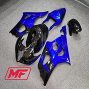 Monster Fairings Full Kit Suzuki GSXR1000 03-04 Gloss Blue and Black + Windshield + Gas Tank Cover