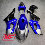 Monster Fairings Full Kit Suzuki GSXR600 03-04 Blue Silver and Black + Windshield + Gas Tank Cover