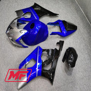 Monster Fairings Full Kit Suzuki GSXR600 03-04 Blue Silver and Black + Windshield + Gas Tank Cover