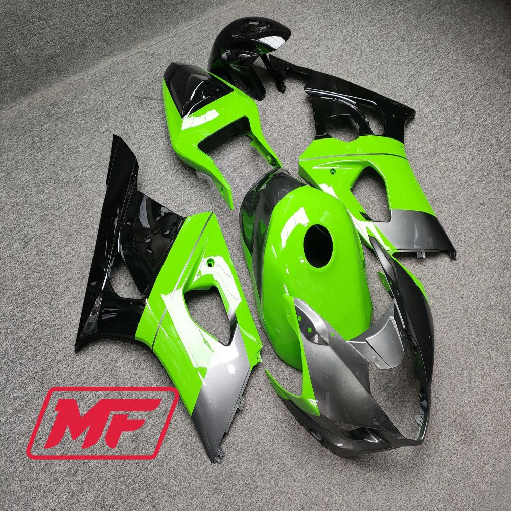 Monster Fairings Full Kit Suzuki GSXR1000 03-04 Gloss Green Black Grey + Windshield + Gas Tank Cover
