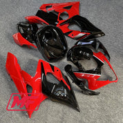Monster Fairings Full Kit Suzuki GSXR1000 05-06 Gloss Black and Red + Windshield + Gas Tank Cover