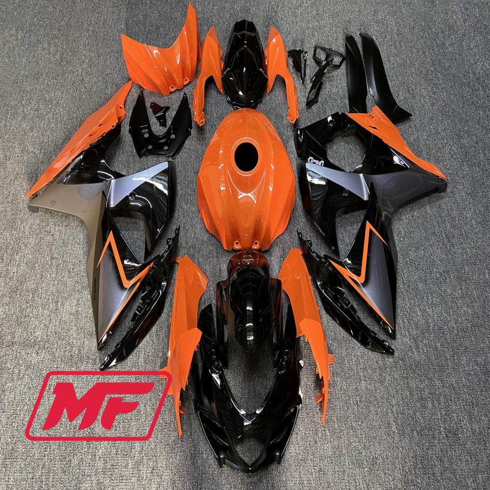 Monster Fairings Full Kit Suzuki GSXR1000 09-16 Gloss Orange and Black + Windshield + Gas Tank Cover