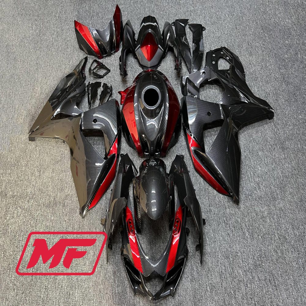 Monster Fairings Full Kit Suzuki GSXR1000 09-16 Red Carbon Fiber Style + Windshield + Gas Tank Cover