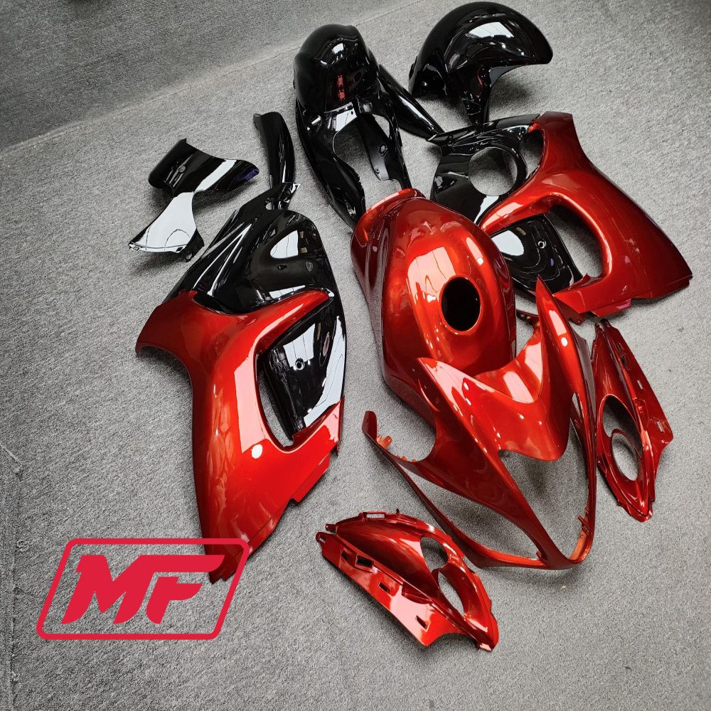 Monster Fairings Full Kit Suzuki GSXR1300 08-20 Gloss Red / Black + Windshield + Gas Tank Cover