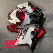 Monster Fairings Full Kit Suzuki GSXR1300 08-20 Gloss Red and White + Windshield + Gas Tank Cover