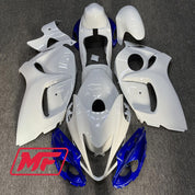 Monster Fairings Full Kit Suzuki GSXR1300 08-20 Gloss White and Blue + Windshield + Gas Tank Cover