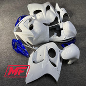 Monster Fairings Full Kit Suzuki GSXR1300 08-20 Gloss White and Blue + Windshield + Gas Tank Cover