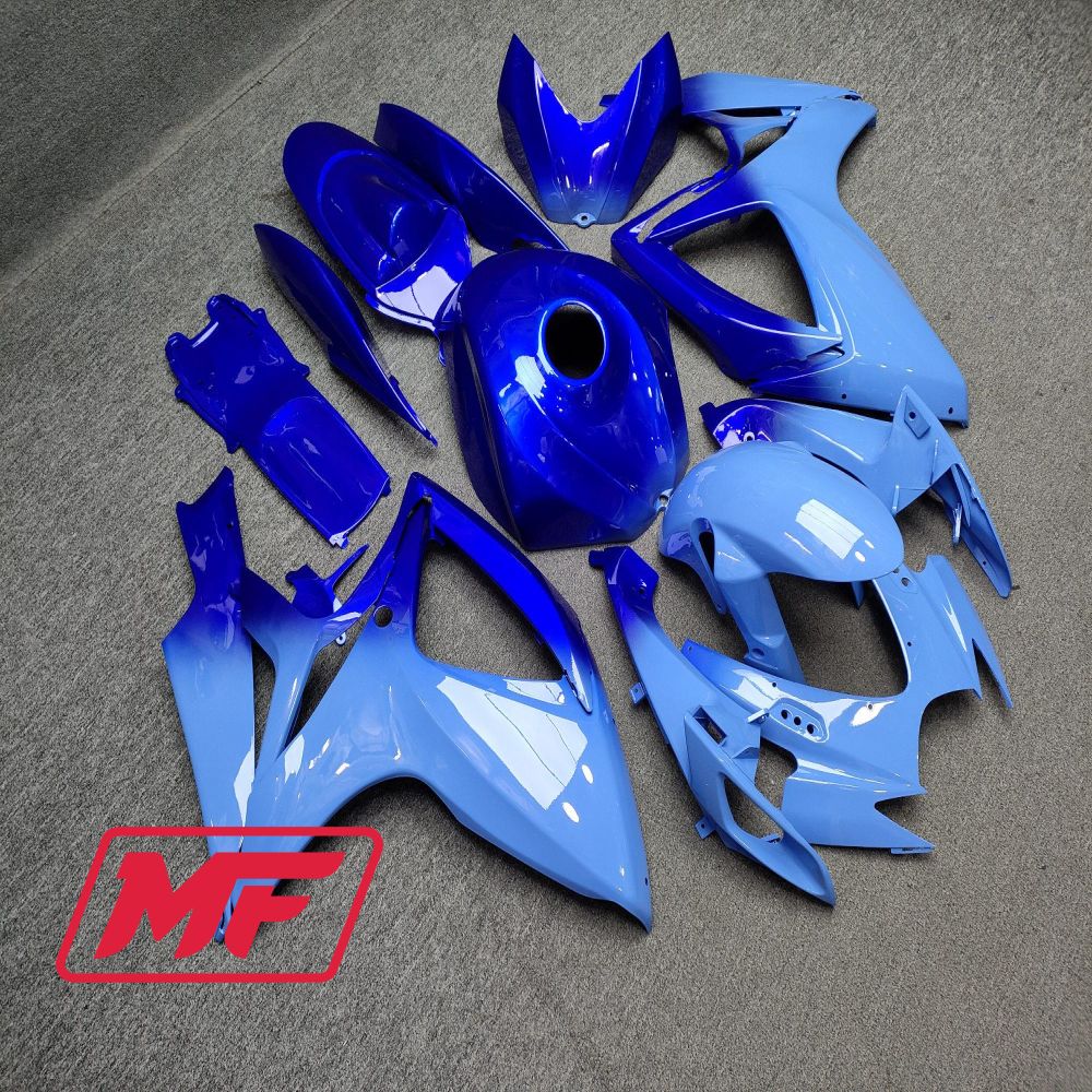Monster Fairings Full Kit Suzuki GSXR600-750 06-07 Gloss Blue Gradient + Windshield + Gas Tank Cover