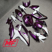 Monster Fairings Full Kit Suzuki GSXR600-750 08-10 Purple And White + Windshield + Gas Tank Cover