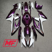 Monster Fairings Full Kit Suzuki GSXR600-750 08-10 Purple And White + Windshield + Gas Tank Cover