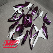 Monster Fairings Full Kit Suzuki GSXR600-750 08-10 Purple And White + Windshield + Gas Tank Cover