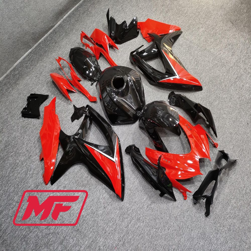 Monster Fairings Full Kit Suzuki GSXR600-750 08-10 Deep Gloss Red and Black + Windshield + Gas Tank Cover