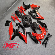 Monster Fairings Full Kit Suzuki GSXR600-750 08-10 Deep Gloss Red and Black + Windshield + Gas Tank Cover