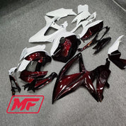 Monster Fairings Full Kit Suzuki GSXR600-750 08-10 Candy Red and White + Windshield + Gas Tank Cover