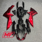 Monster Fairings Full Kit Suzuki GSXR600-750 11-22 Lava Black and Red + Windshield + Gas Tank Cover