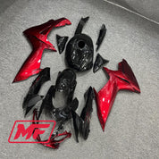 Monster Fairings Full Kit Suzuki GSXR600-750 11-22 Lava Black and Red + Windshield + Gas Tank Cover