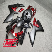 Monster Fairings Full Kit Suzuki GSXR600-750 11-24 Matte Black and Red + Windshield + Gas Tank Cover