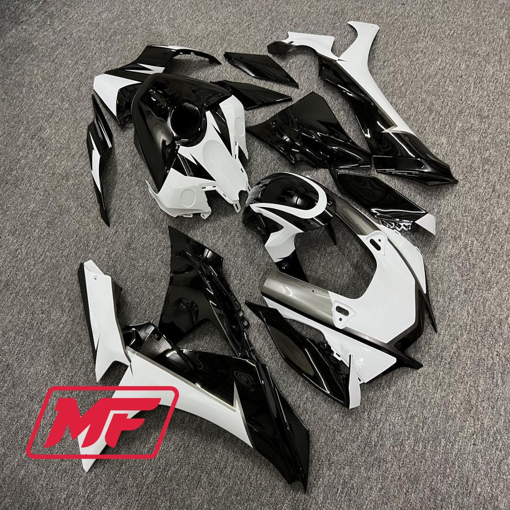 Monster Fairings Full Kit Yamaha R1 20-23 Gloss Black and White + Windshield + Gas Tank Cover