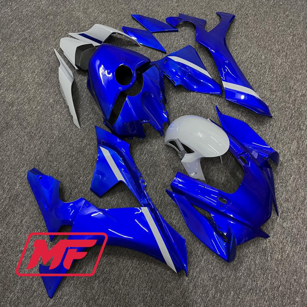Monster Fairings Full Kit Yamaha R1 20-23 Gloss Blue and Grey + Windshield + Gas Tank Cover