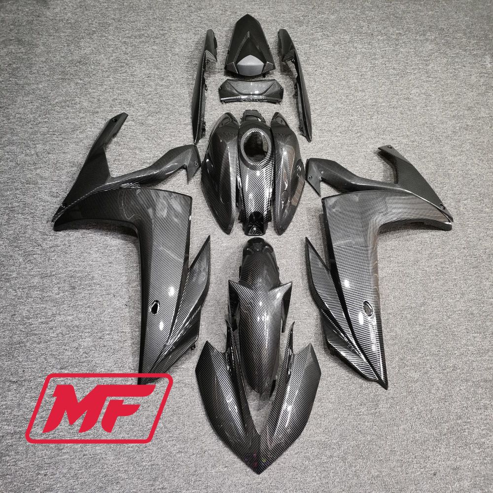 Monster Fairings Full Kit Yamaha R3 14-18 Carbon Fiber Style + Windshield + Gas Tank Cover