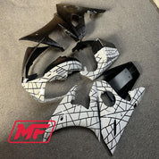 Monster Fairings Full Kit Yamaha R6 03-04 Black / White Split + Windshield + Gas Tank Cover