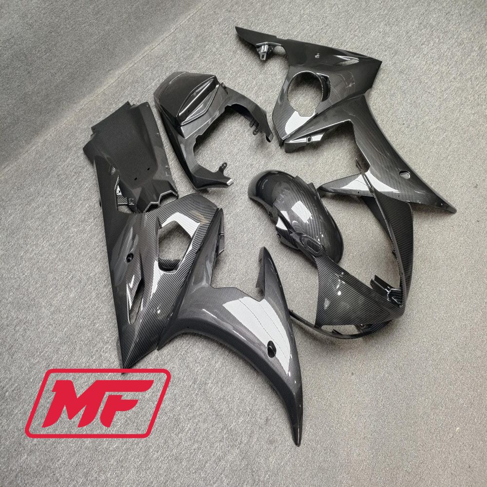 Monster Fairings Full Kit Yamaha YZF R6 03-04 Carbon Fiber Style + Windshield + Gas Tank Cover