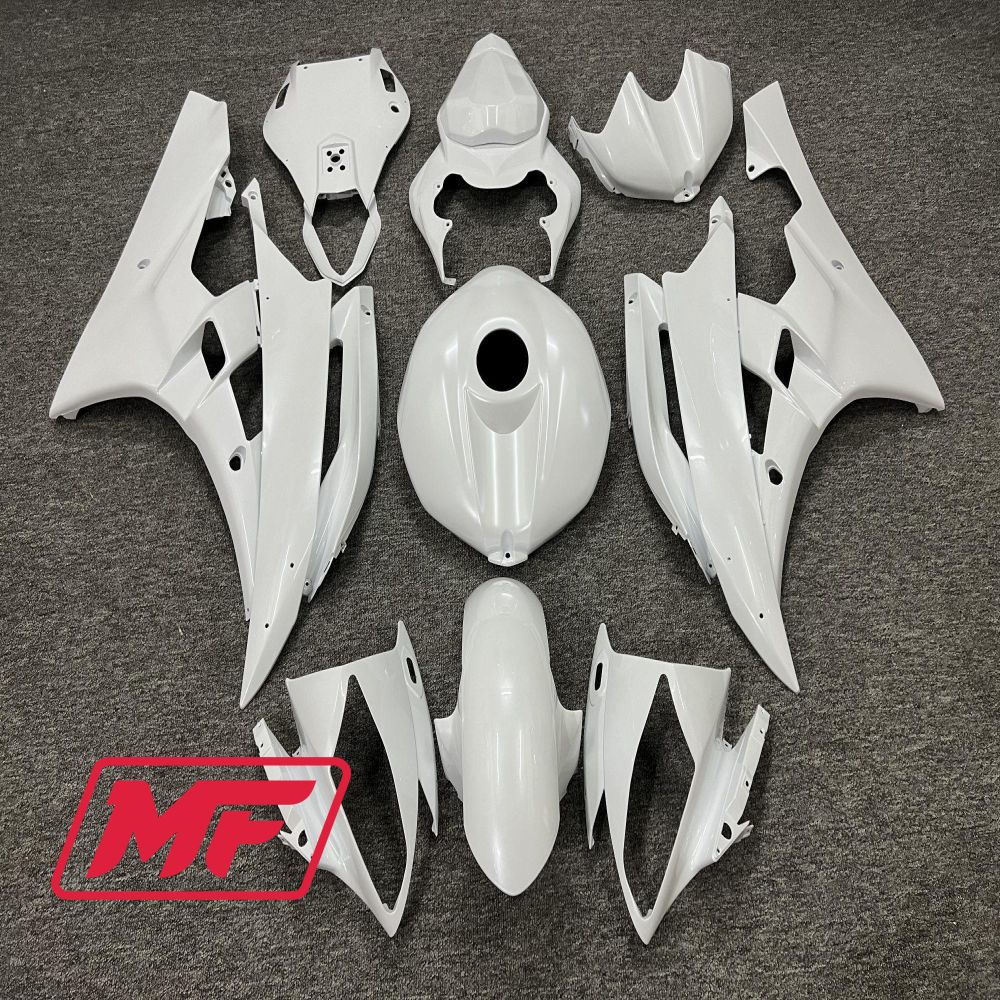 Monster Fairings Full Kit Yamaha R6 06-07 Pearl White + Windshield + Gas Tank Cover