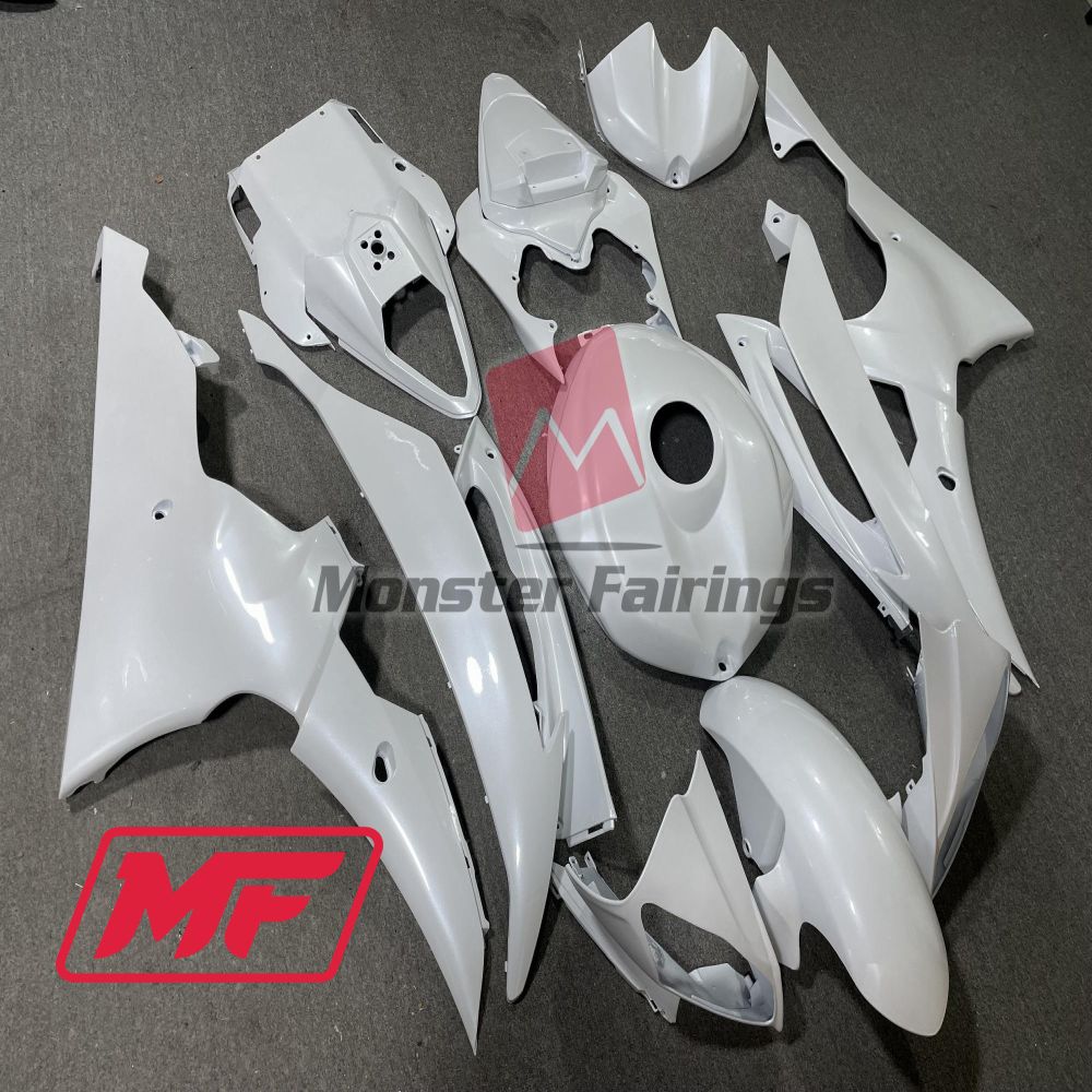 Monster Fairings Full Kit Yamaha R6 08-16 White Pearl + Windshield + Gas Tank Cover