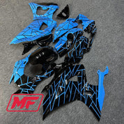 Monster Fairings Full Kit Yamaha R7 21-23 Light Blue and Black Split + Windshield + Gas Tank Cover
