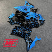 Monster Fairings Full Kit Yamaha R7 21-23 Light Blue and Black Split + Windshield + Gas Tank Cover