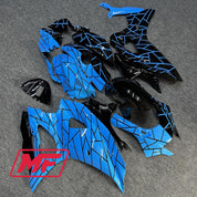 Monster Fairings Full Kit Yamaha R7 21-23 Light Blue and Black Split + Windshield + Gas Tank Cover