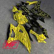 Monster Fairings Full Kit Yamaha R7 21-23 Yellow and Black Split + Windshield + Gas Tank Cover