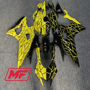 Monster Fairings Full Kit Yamaha R7 21-23 Yellow and Black Split + Windshield + Gas Tank Cover