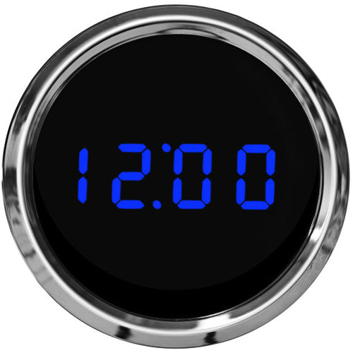 Intellitronix LED Digital Clock - Black Faceplate With Chrome Bezel MS8009R