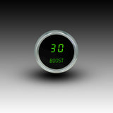 Manómetro digital LED Intellitronix de 0 a 30 PSI, 2 1/16", placa frontal negra y bisel cromado