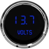 Intellitronix LED Digital Voltmeter Gauge - Black Faceplate With Chrome Bezel
