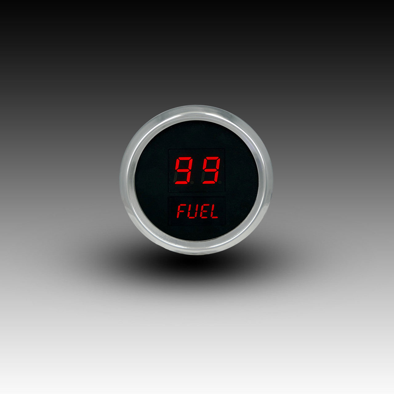 Indicador de combustible digital LED Intellitronix - Placa frontal negra con bisel cromado