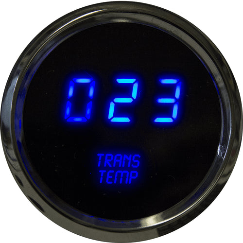 Intellitronix LED Digital Transmission Temperature Gauge - Black Faceplate With Chrome Bezel