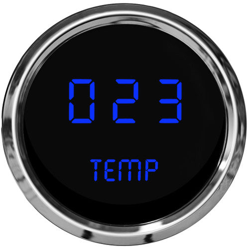 Intellitronix LED Digital Oil Temperature Gauge - Black Faceplate With Chrome Bezel
