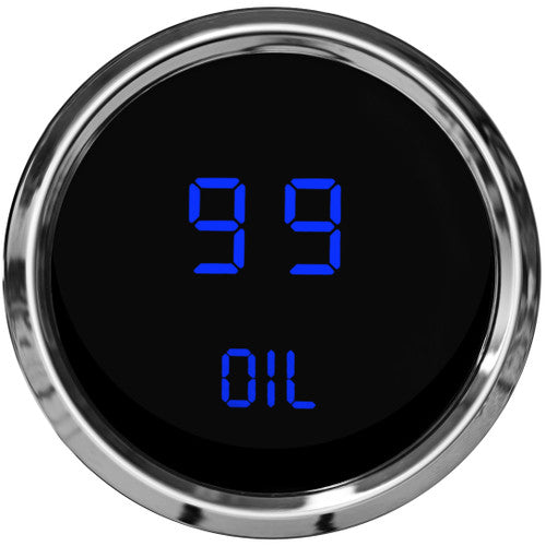 Intellitronix LED Digital Oil Pressure Gauge - Black Faceplate With Chrome Bezel