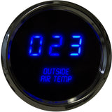 Medidor digital de temperatura exterior LED Intellitronix - Placa frontal negra con bisel cromado